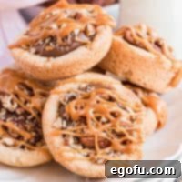 A pile of homemade Turtle Cookie Cups.