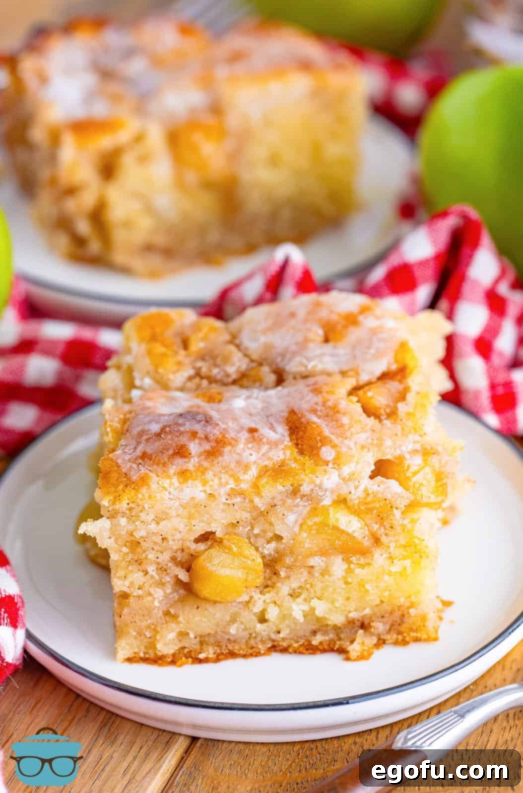 An Apple Pie Butter Swim Biscuit on a serving plate.