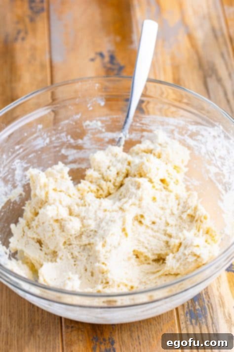 A bowl of biscuit dough.