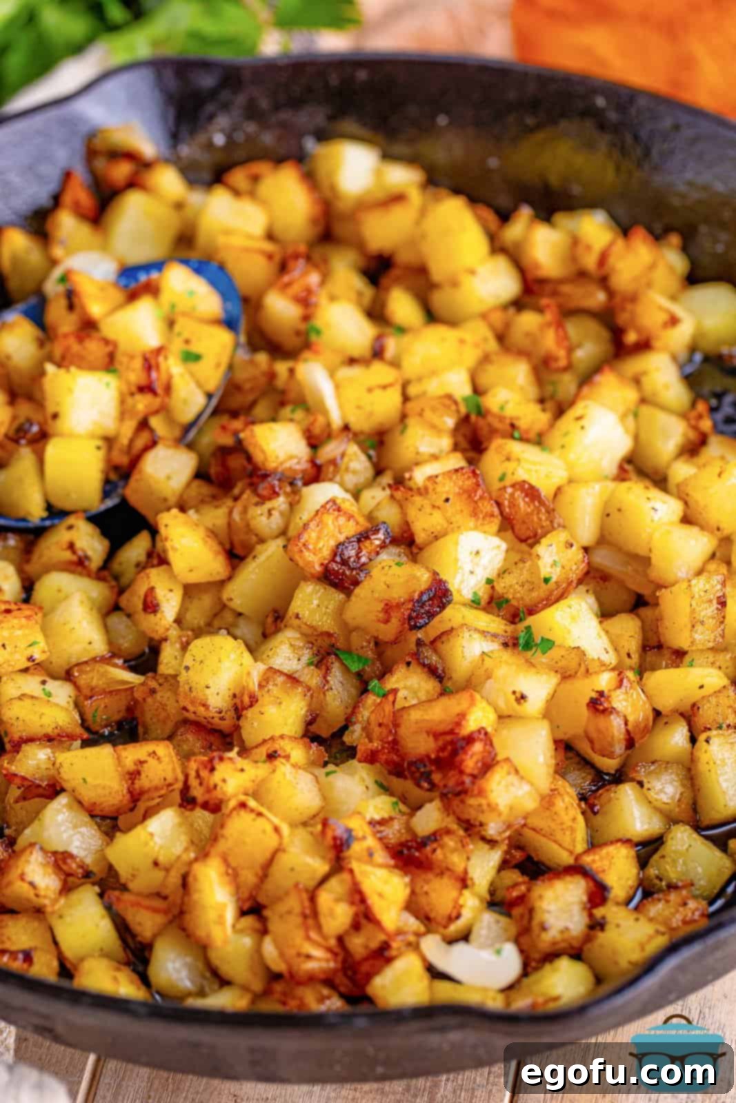 A skillet of Southern Fried Potatoes.