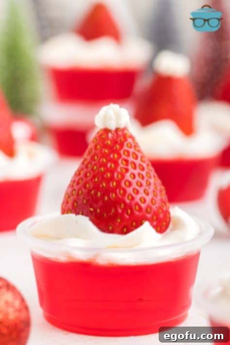 Spirited Santa Hat Shooters 16 A few jello shots that look like Santa Hats.