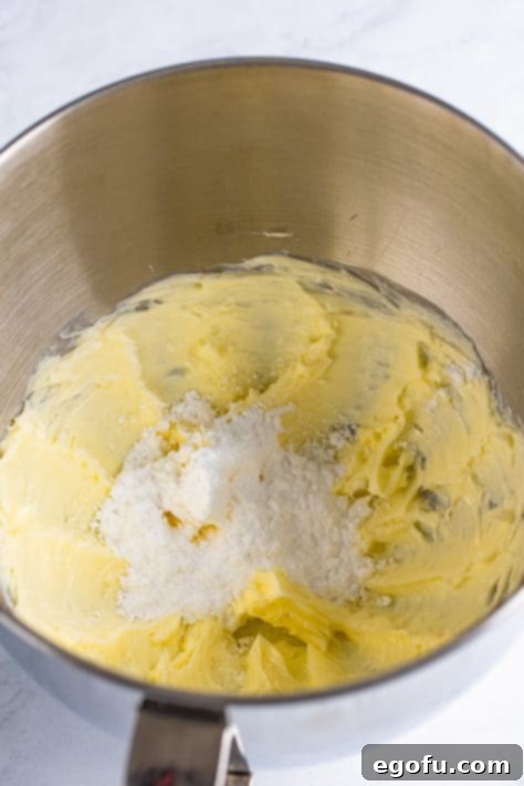 Bridal Bliss Bites 18 Creamed butter and sugar in a mixing bowl.