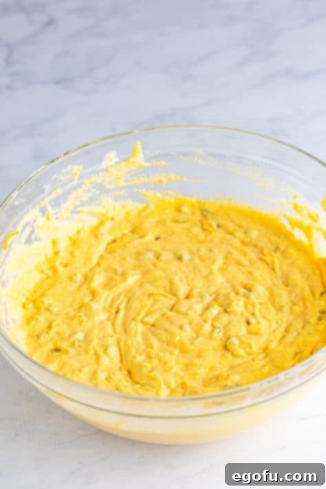 Corn dog batter in a mixing bowl.