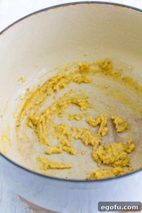 butter and flour in a dutch oven.