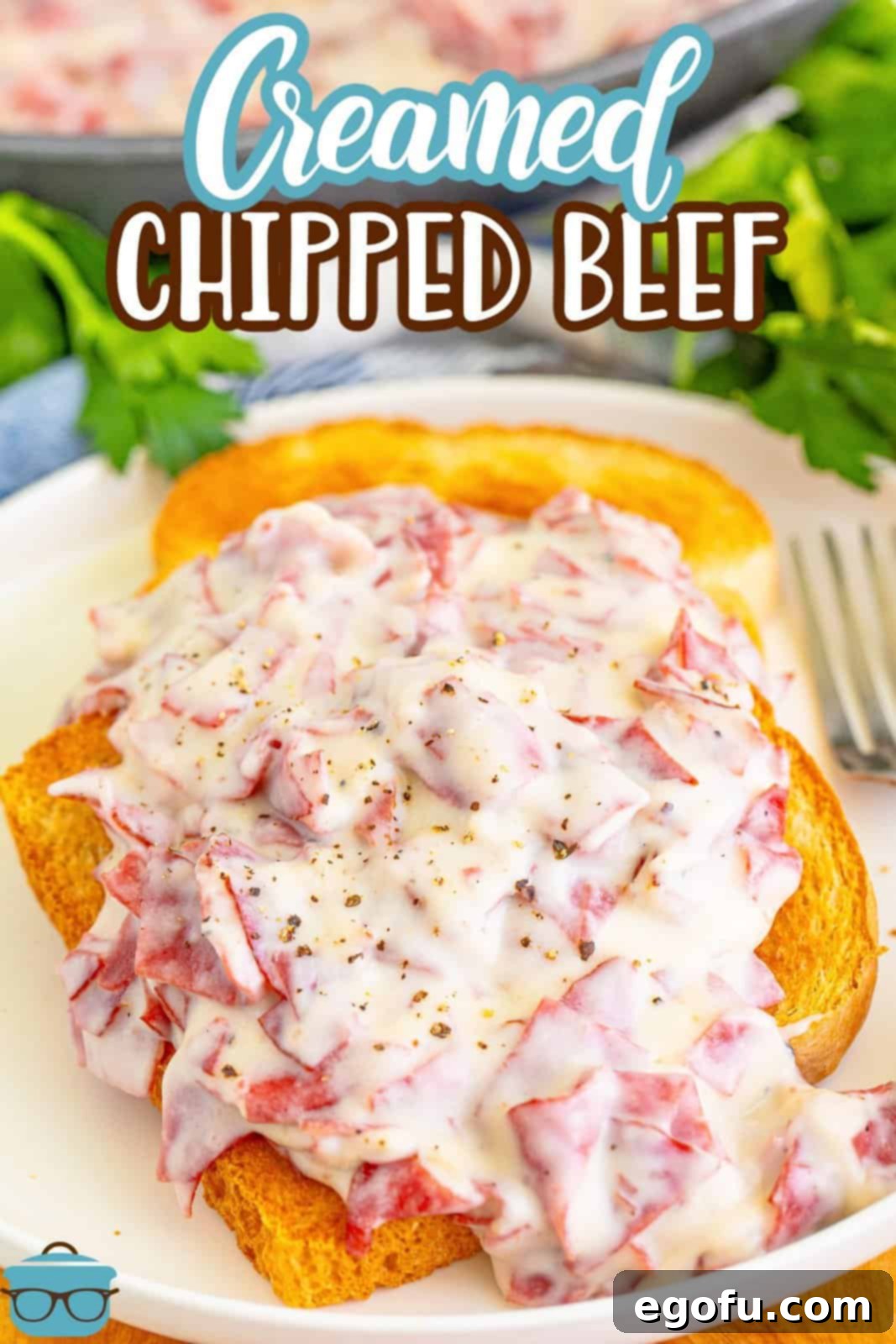 A few slices of Toast lathered in Creamed Chip Beef.