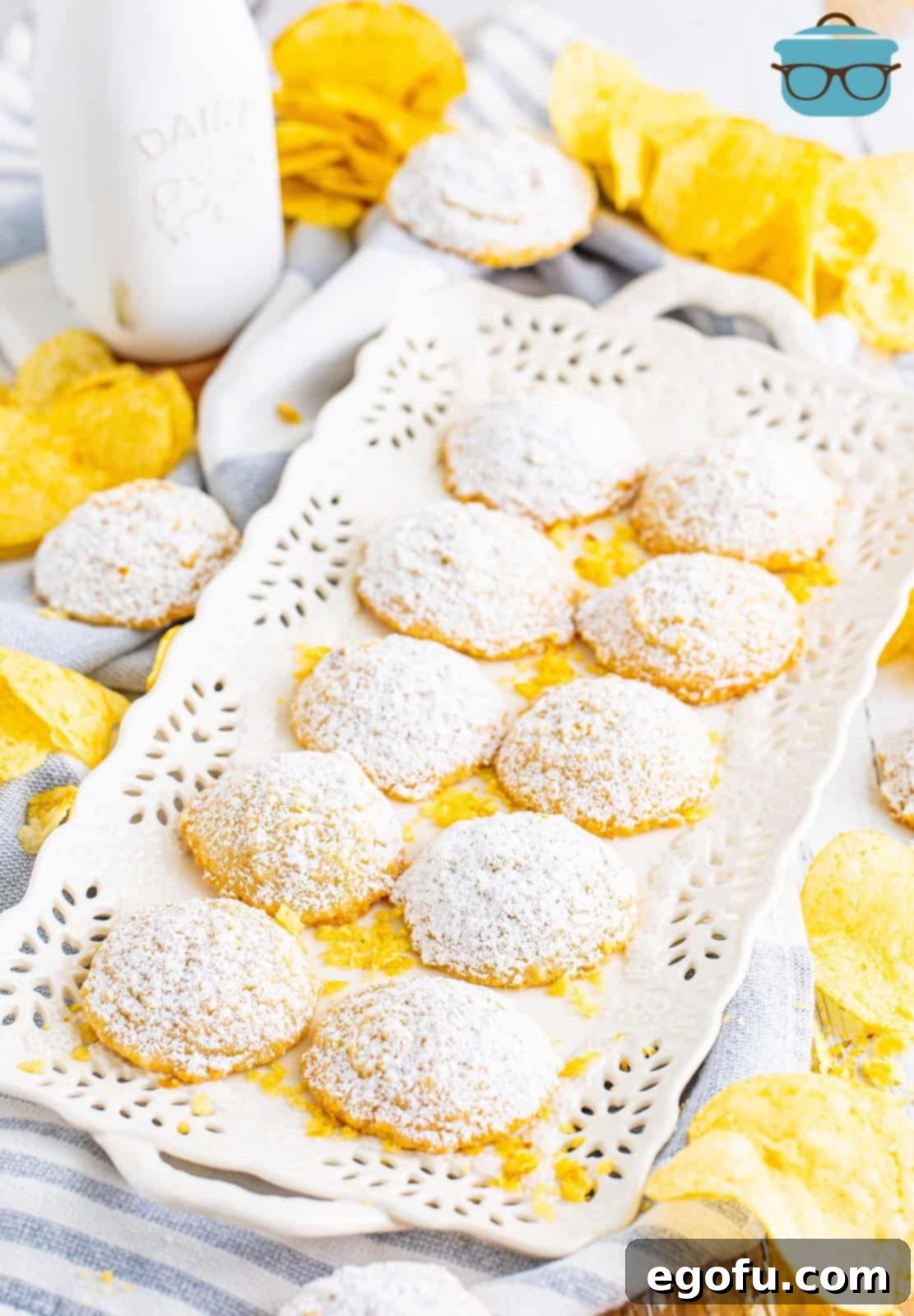 A tray of Potato Chip Cookies.