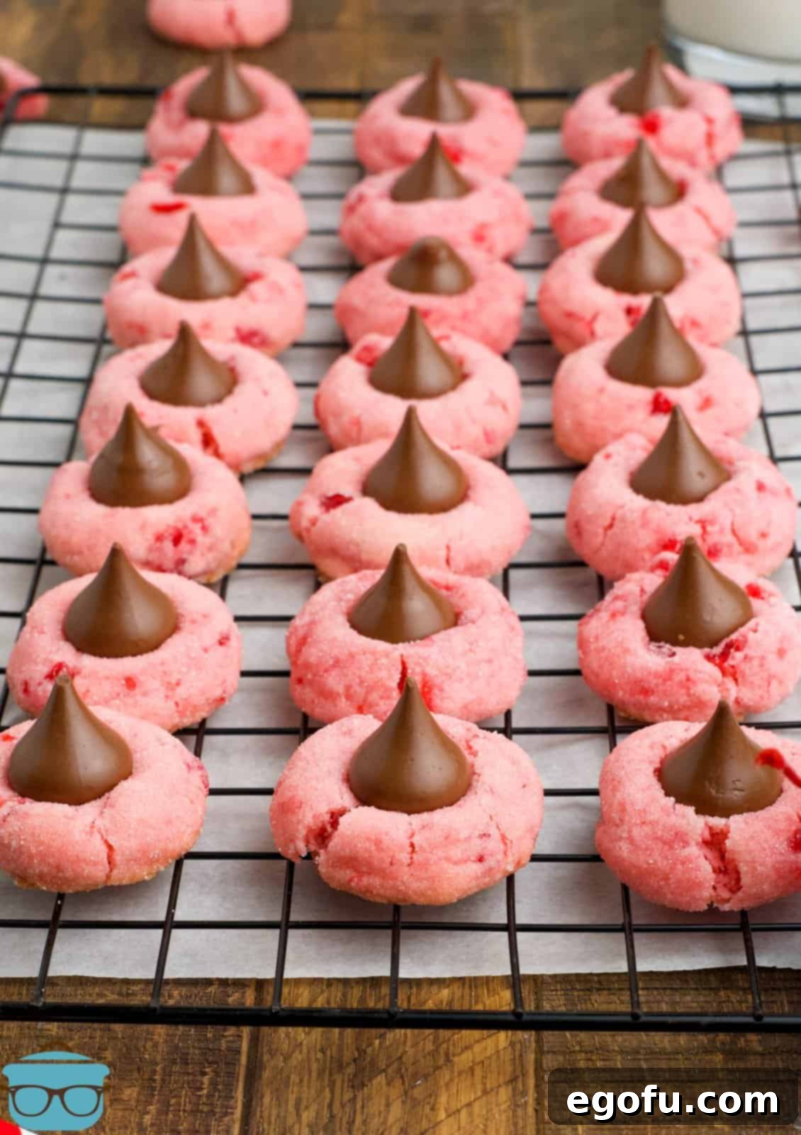 Sakura Bloom Bites 8 A wire rack with a bunch of Cherry Blossom Cookies.