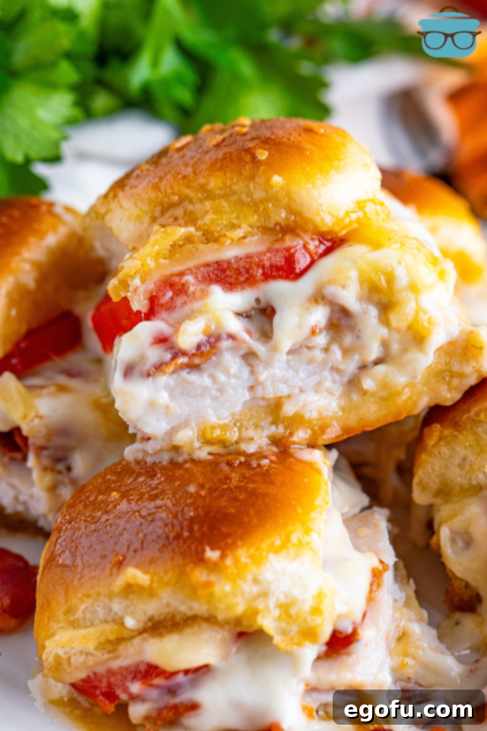 Looking closer at a Kentucky Hot Brown Slider.