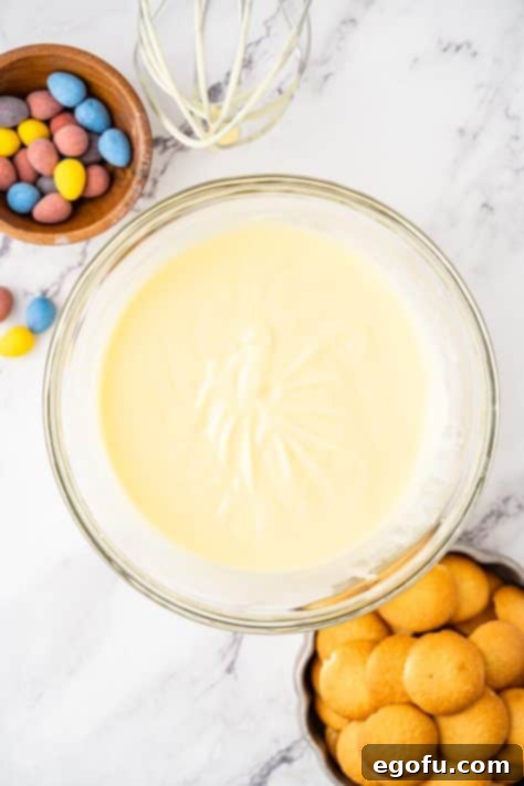 Pudding mix in a bowl.