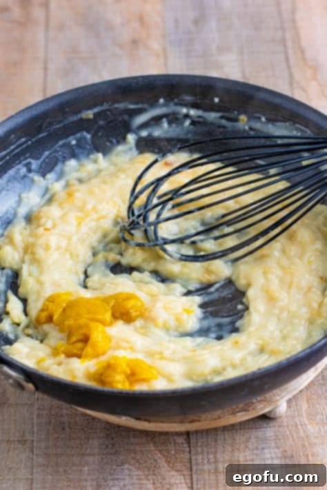 chicken base added to skillet.