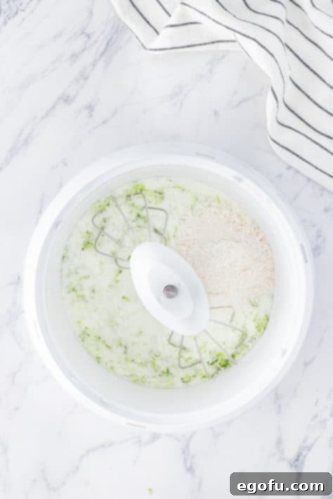 fully mixed sugar, flour and lime zest in stand mixer.