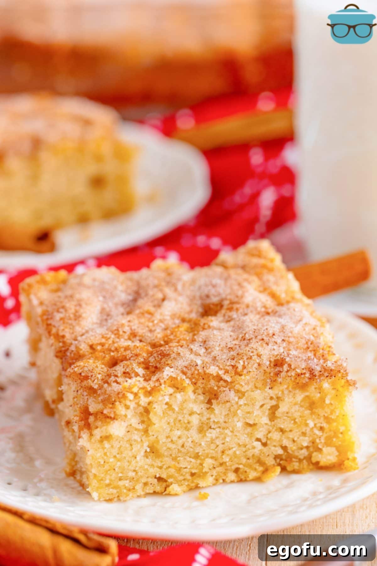 Golden Butter Soaked Cinnamon Sugar Biscuits 2 A plate with a Cinnamon Sugar Butter Swim Biscuit, highlighting its golden-brown exterior and soft interior.