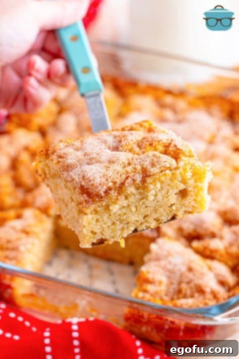 Golden Butter Soaked Cinnamon Sugar Biscuits 16 A serving utensil holding a Cinnamon Sugar Butter Swim Biscuit.