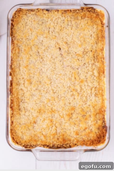 Golden Baked Chicken Ham and Swiss Casserole 21 A baked Chicken Cordon Bleu Casserole in a dish.