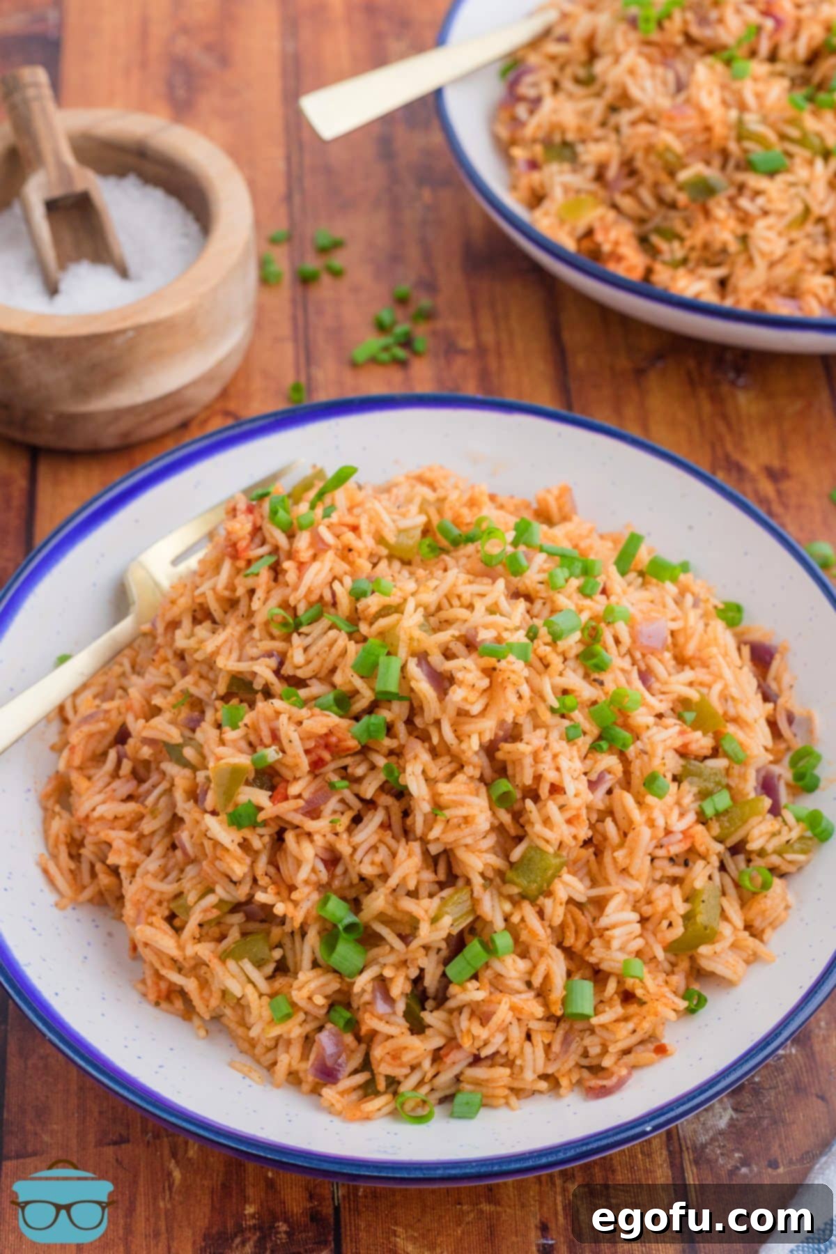 A large serving of Cajun Rice on a plate.