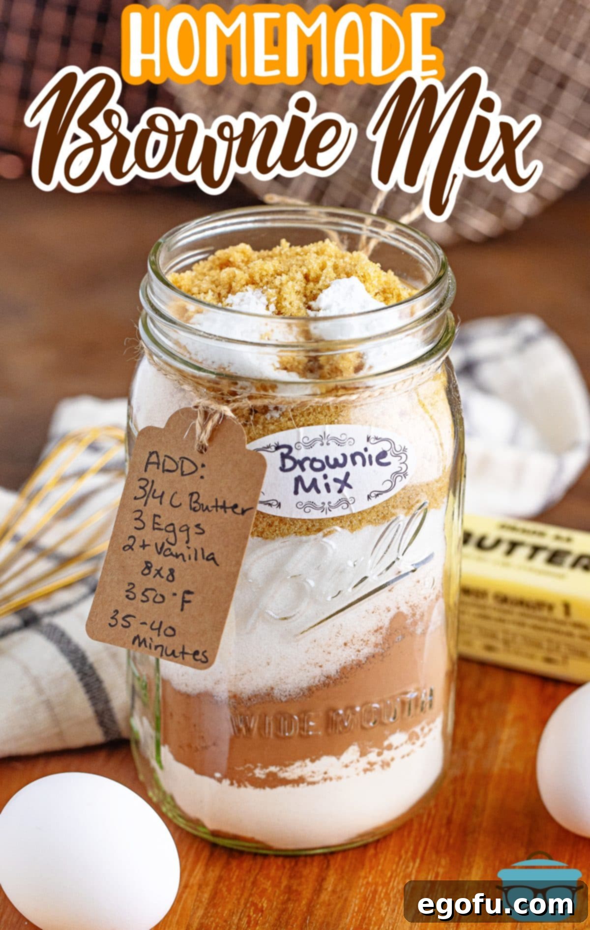 Homemade Brownie Mix in a jar. 