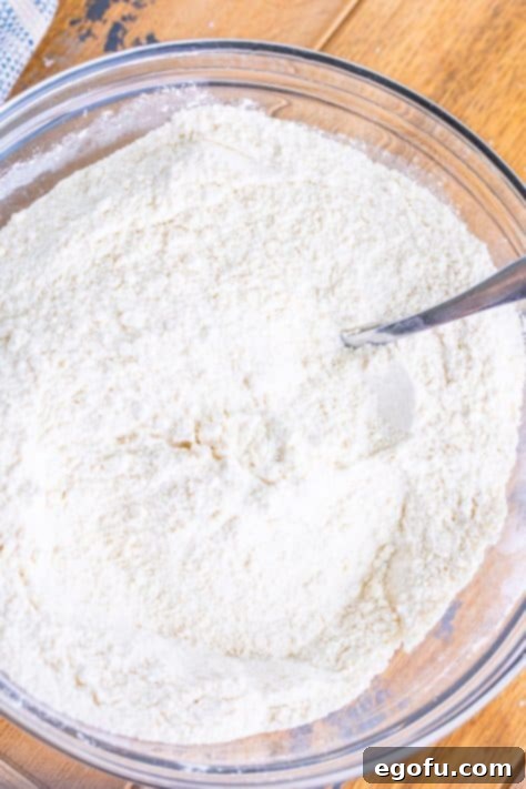 The dry yellow cake mix in a bowl.