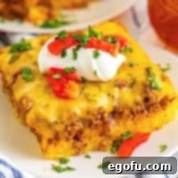 Close up looking at a slice of Tamale Pie.