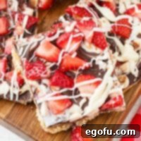 Decadent Strawberry Chocolate Bark 9 Close up looking at a few pieces of Chocolate Covered Strawberry Bark.