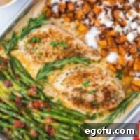 Looking down closer at a Turkey Dinner on a sheet pan.