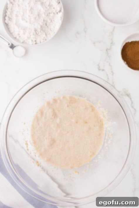 Yeast and water in a bowl.