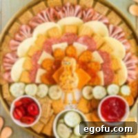 Closely looking down on a Thanksgiving Charcuterie Board.