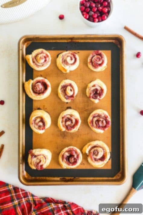 Freshly baked Cranberry Pinwheels.