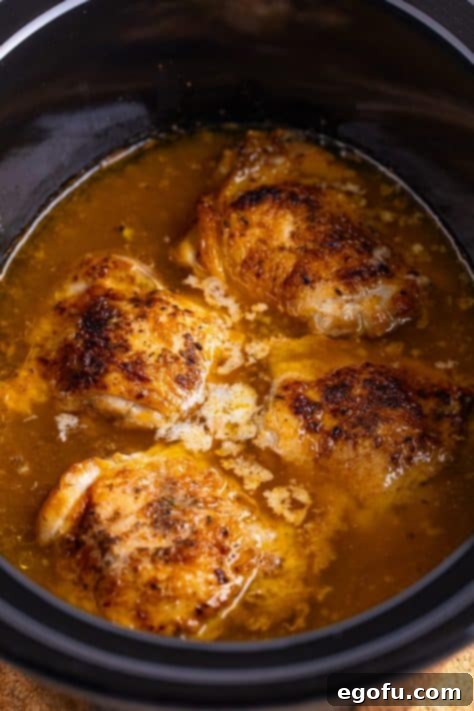 Chicken thighs with gravy and slurry mixed together.