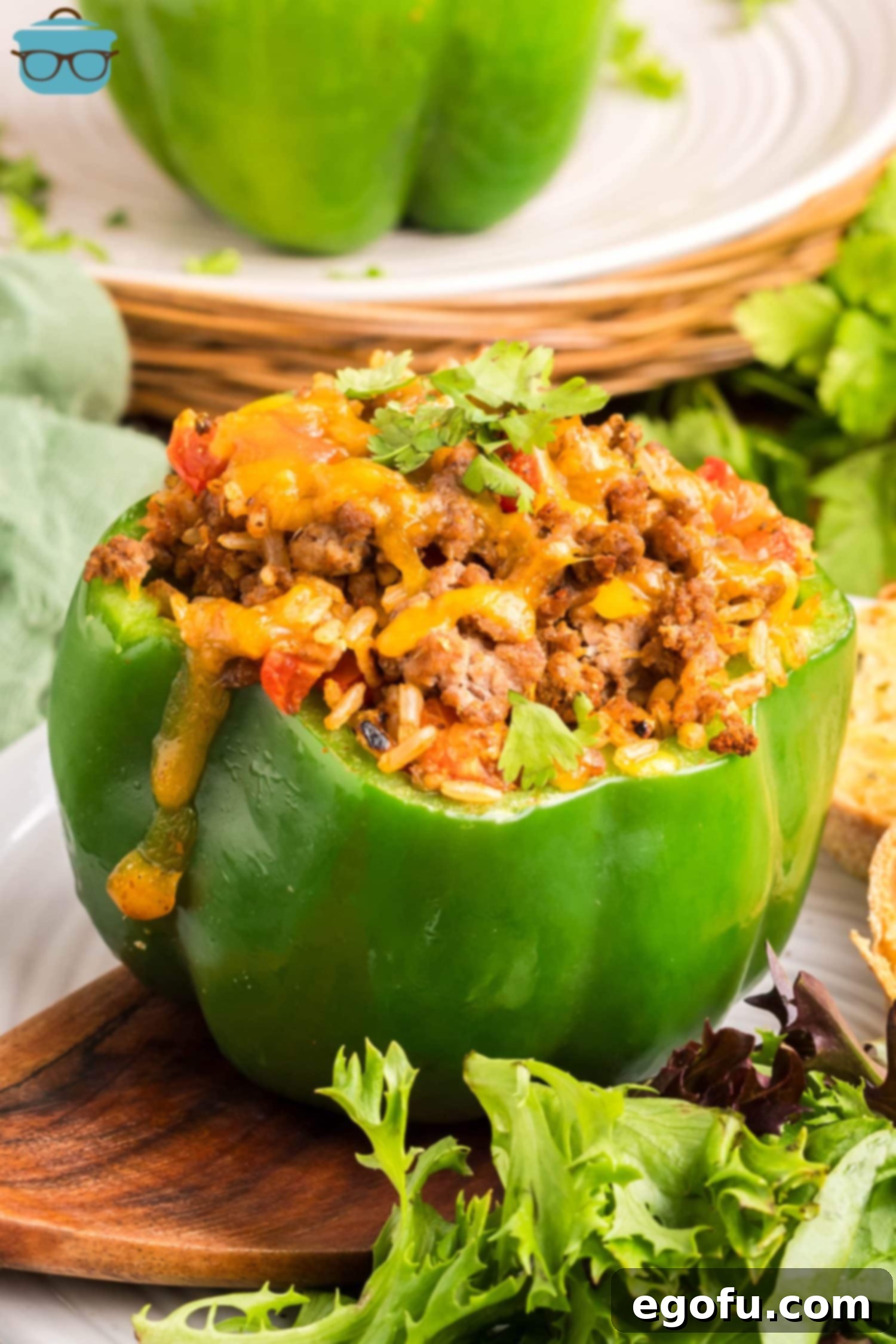 An overflowing Stuffed Pepper.