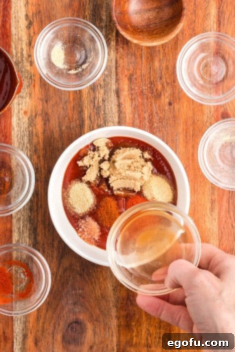 Homemade Arby's Sauce being mixed in a bowl.