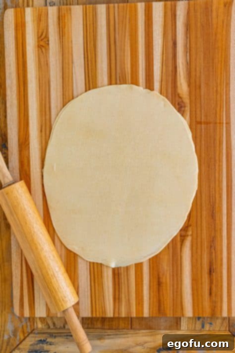 Rolled out pie crusts.