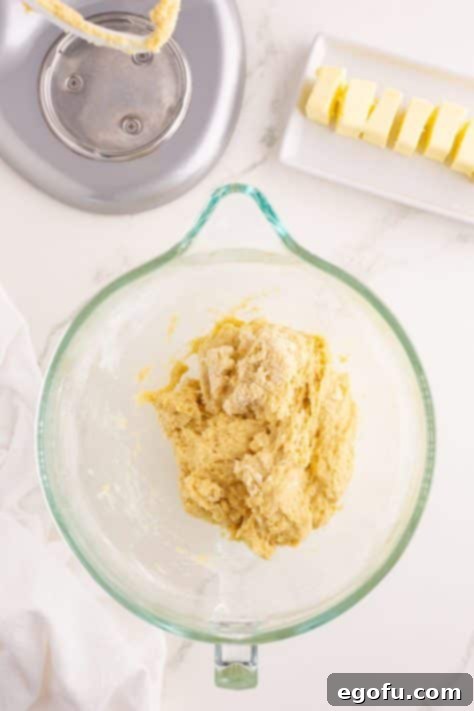 Golden Buttery Brioche Buns Fresh From Your Oven 17 A bowl containing a shaggy dough mixture, just starting to come together.