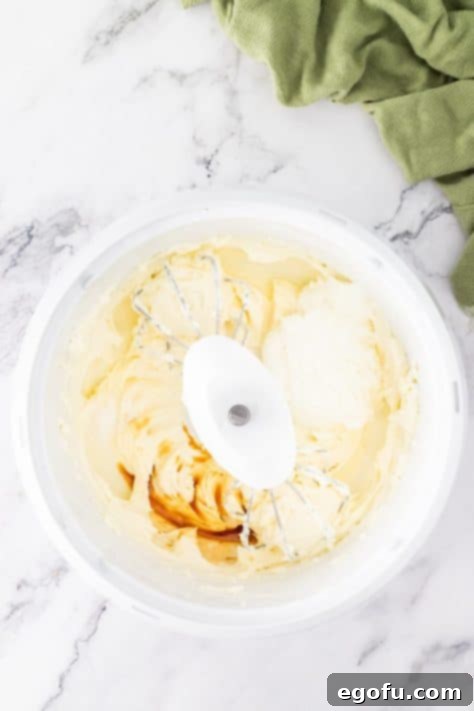 Vanilla extract and yogurt being added to the cheesecake mixture.