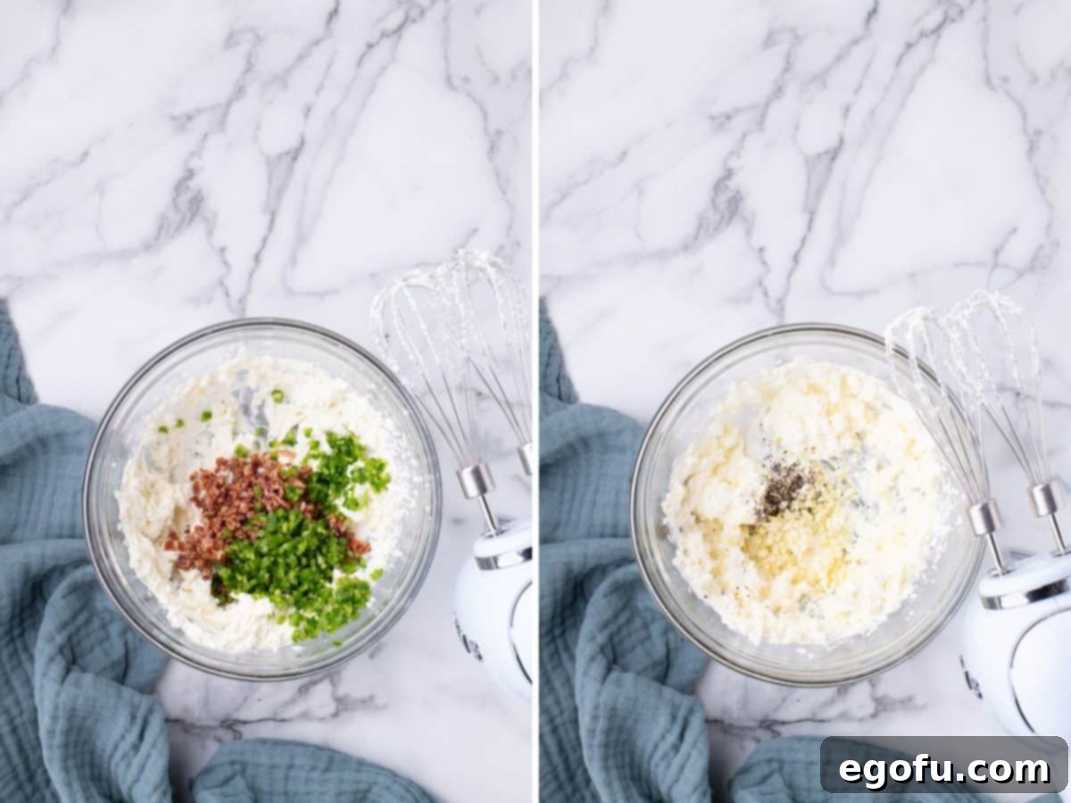 Crispy Jalapeño Wonton Poppers 6 Jalapenos and bacon with a bowl of cream cheese mixture.