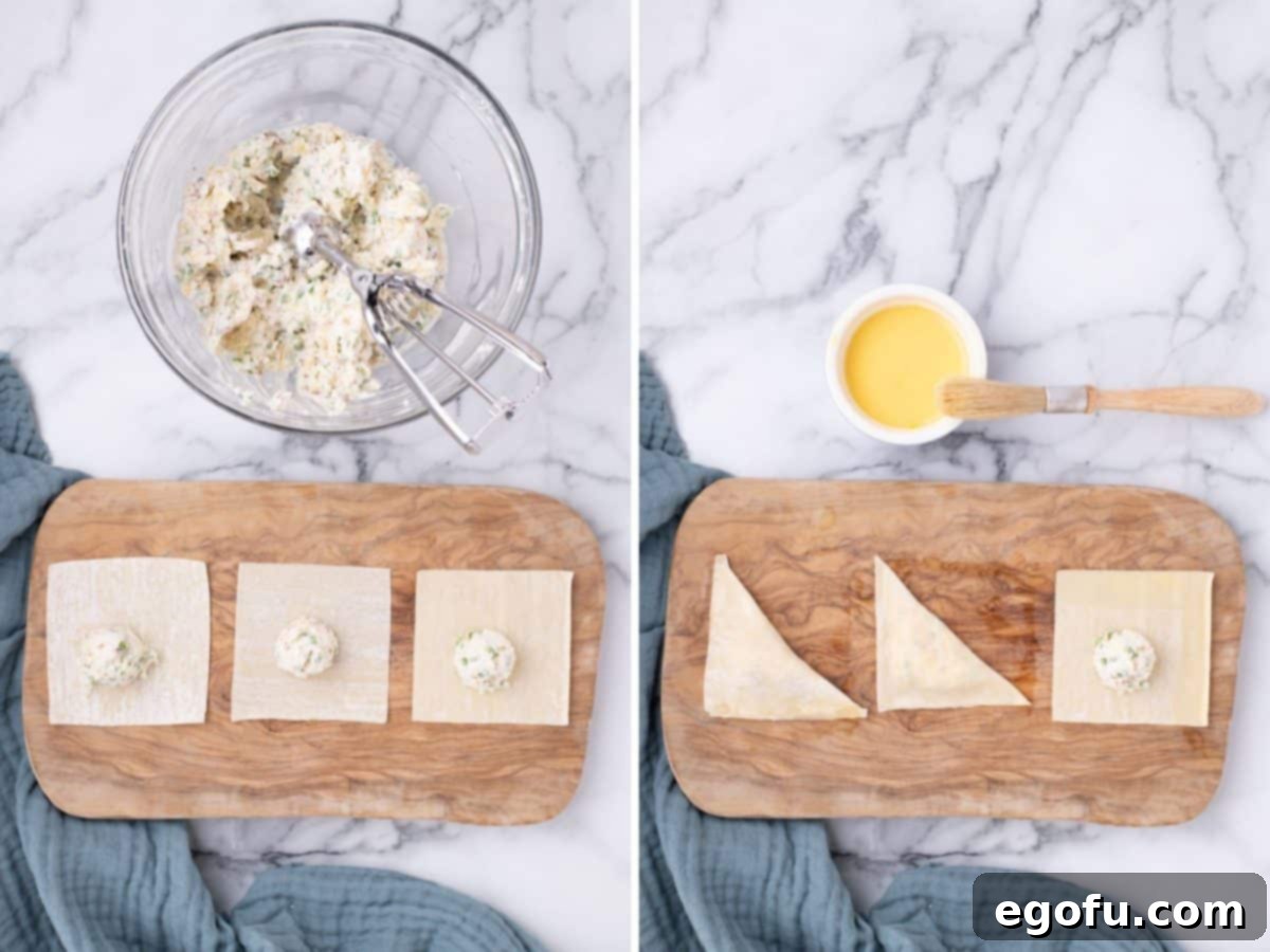 Crispy Jalapeño Wonton Poppers 8 Wontons with filling in the middle.