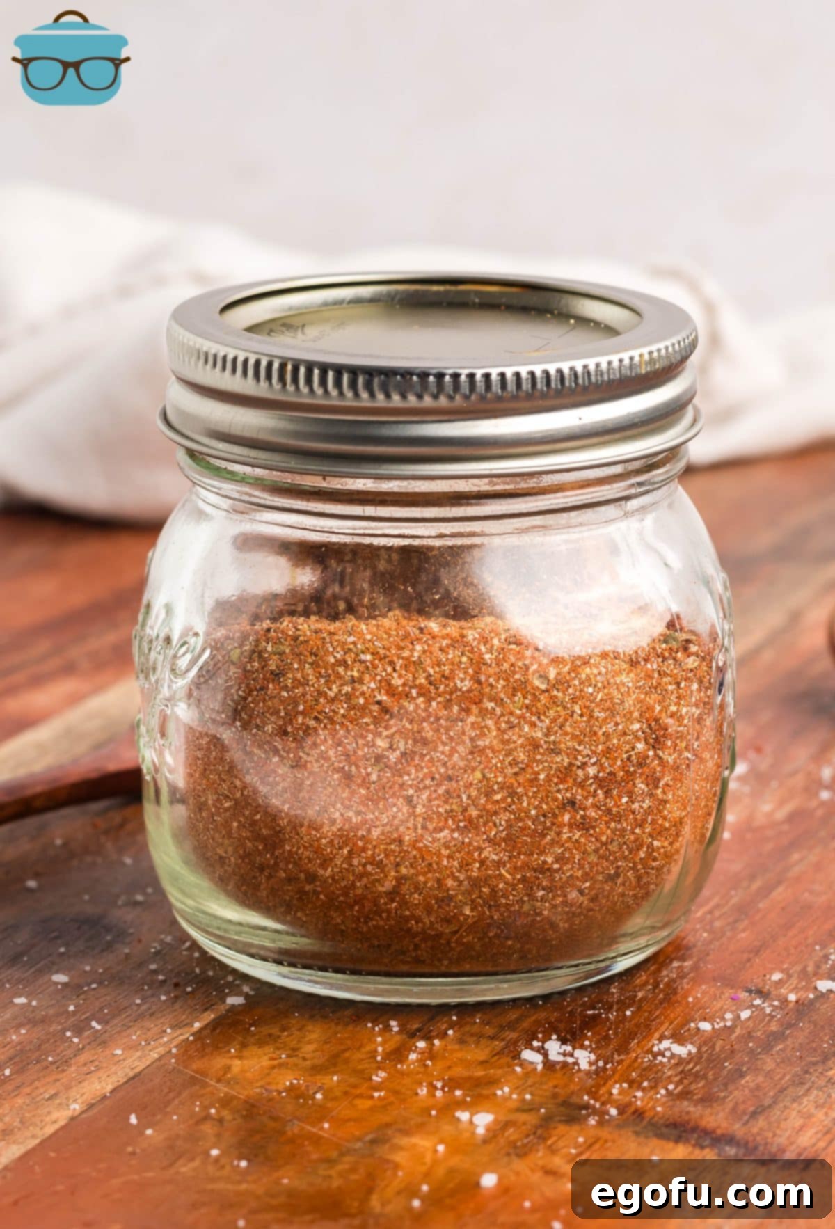 A jar of Homemade Fajita Seasoning.