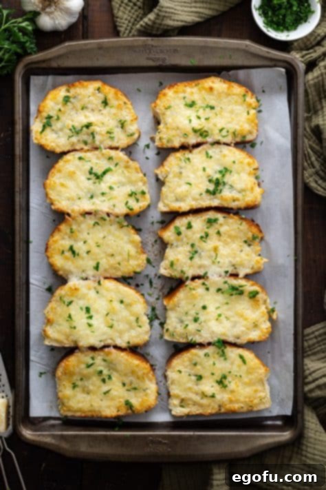 Baked Garlic Bread with cheese mixture.
