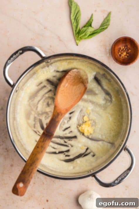 Garlic, flour,and butter ina skillet.