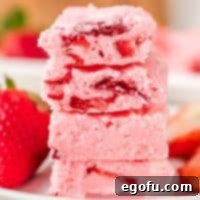 A small stack of Strawberry Fudge.