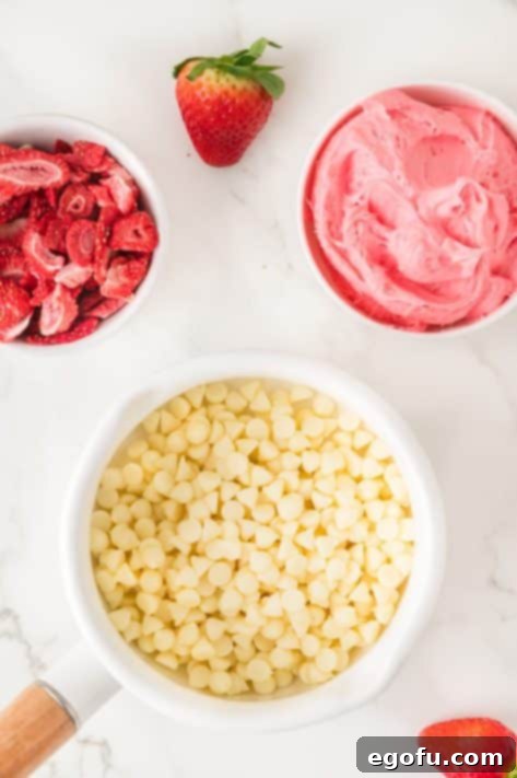 White chocolate chips in a saucepan.