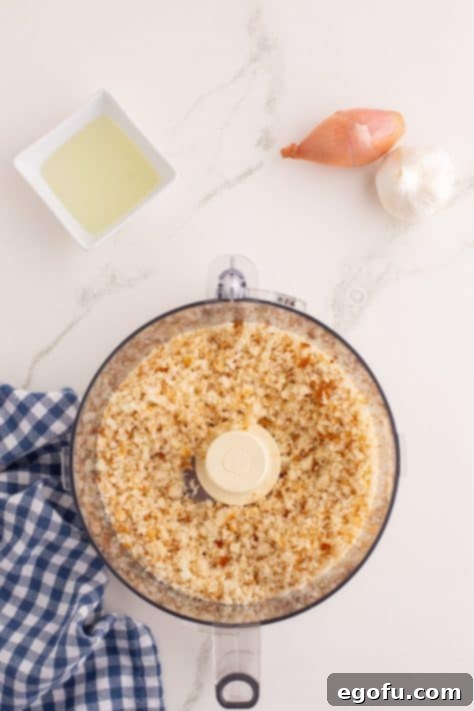 breadcrumbs in a food processor.