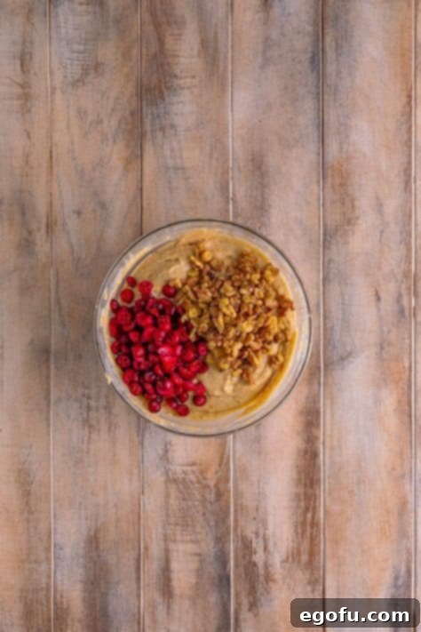 Starbucks Signature Cranberry Loaf 9 Cranberries and nuts being added to batter