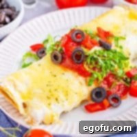 Creamy Swiss Enchiladas recipe thumbnail.