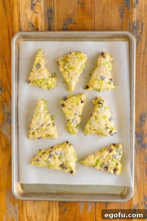 Baked chocolate chip scones.