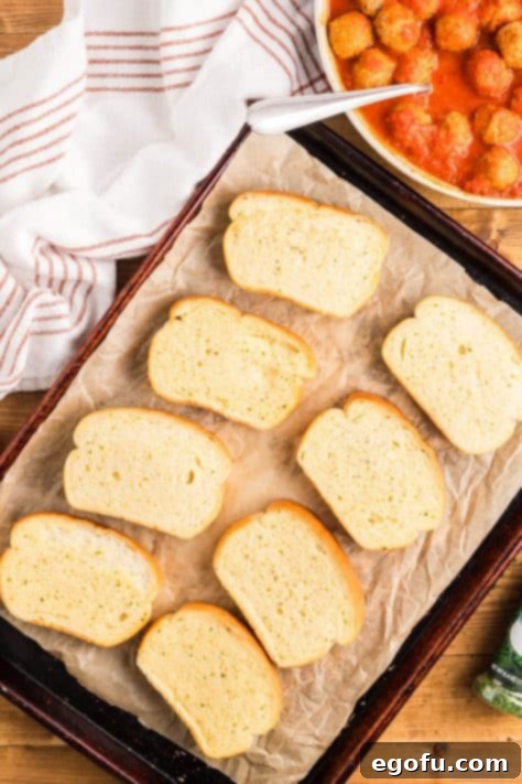Texas Toast on a lined pan.