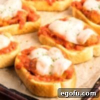 Looking down on a few slices of Texas Toast Meatball Subs.