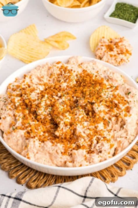 A large appetizer bowl with Bloomin' Onion Dip, garnished and ready to serve.