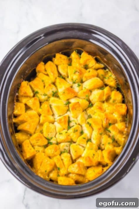 Slow Cooker Chicken Pot Pie casserole still in the dish.