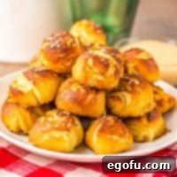 A small plate of Biscuit Pretzel Bites.