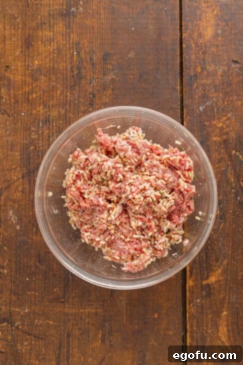 Effortless Crock Pot Cabbage Rolls 11 Cabbage Roll mixture in a bowl.